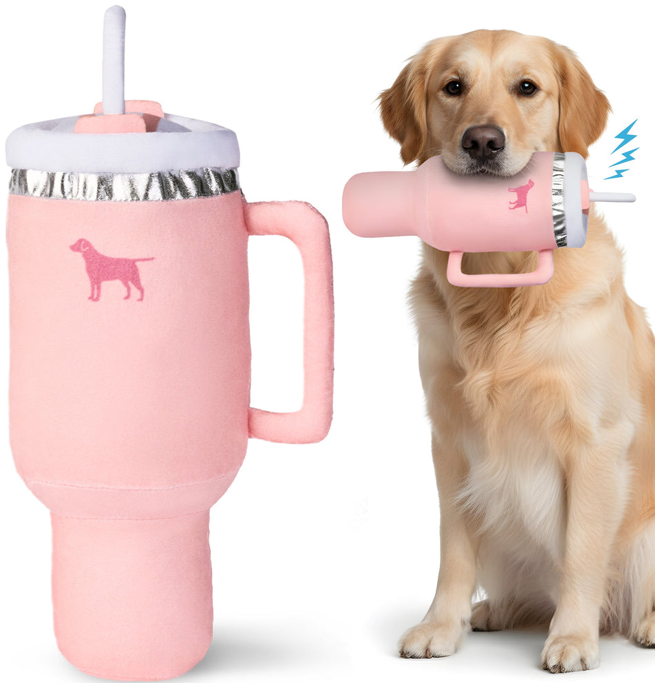 PUPROAR Pup Cup Plush Squeaky Tumbler Dog Toy