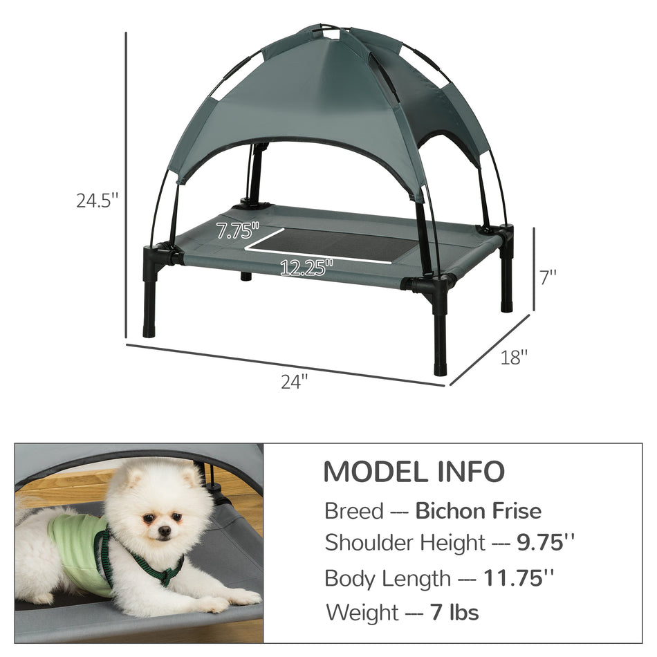 Canopy Dog Bed | Raised Small Dog Rest Cot detail view 2