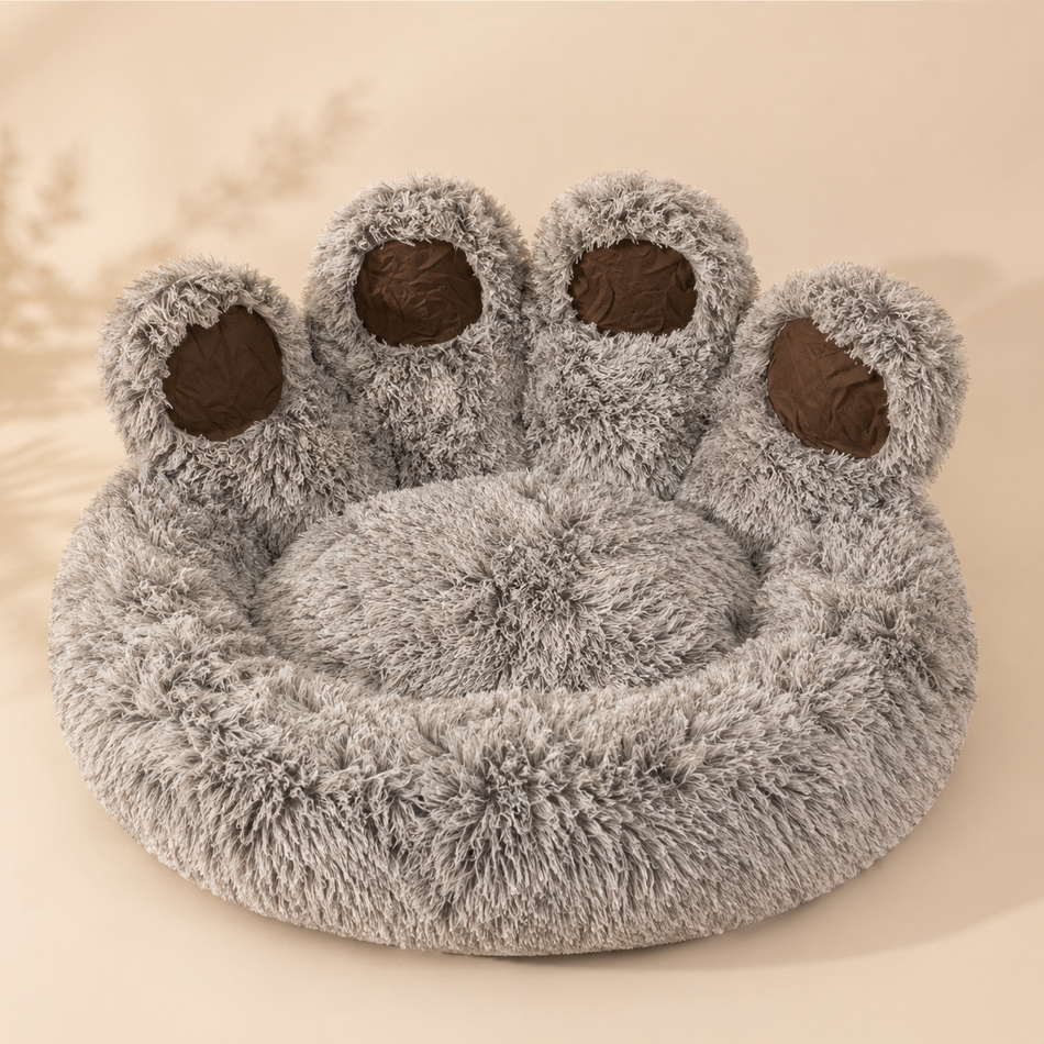Bear Paw Calming Bed for dogs — soft bear paw shaped comfort bed for small dogs and calmer rest — LURE Wellness