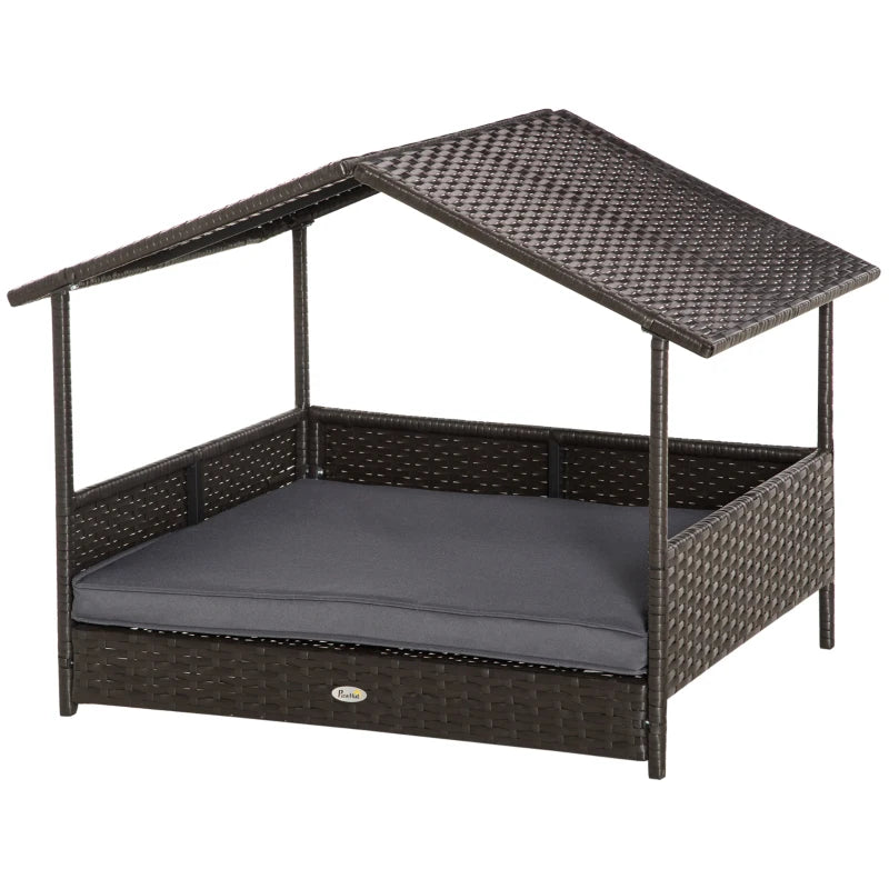 Wicker Canopy Dog Retreat / Bed