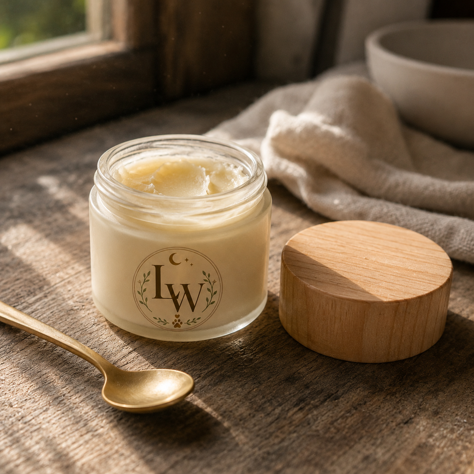 LURE Velvet Paw Balm for dogs — organic paw and nose balm for dry spots and gentle care — LURE Wellness