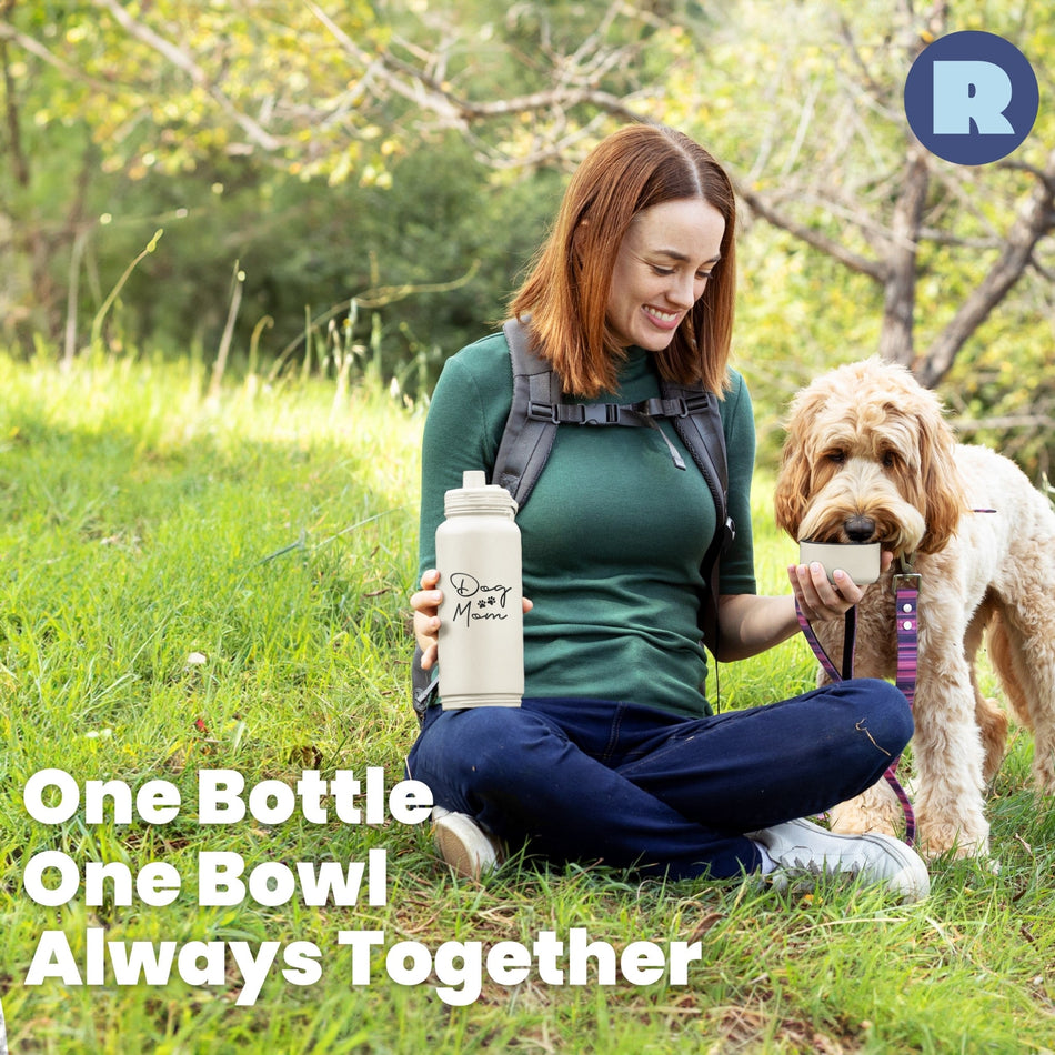 Dog + Human 2-in-1 Water Bottle with Detachable Dog Bowl