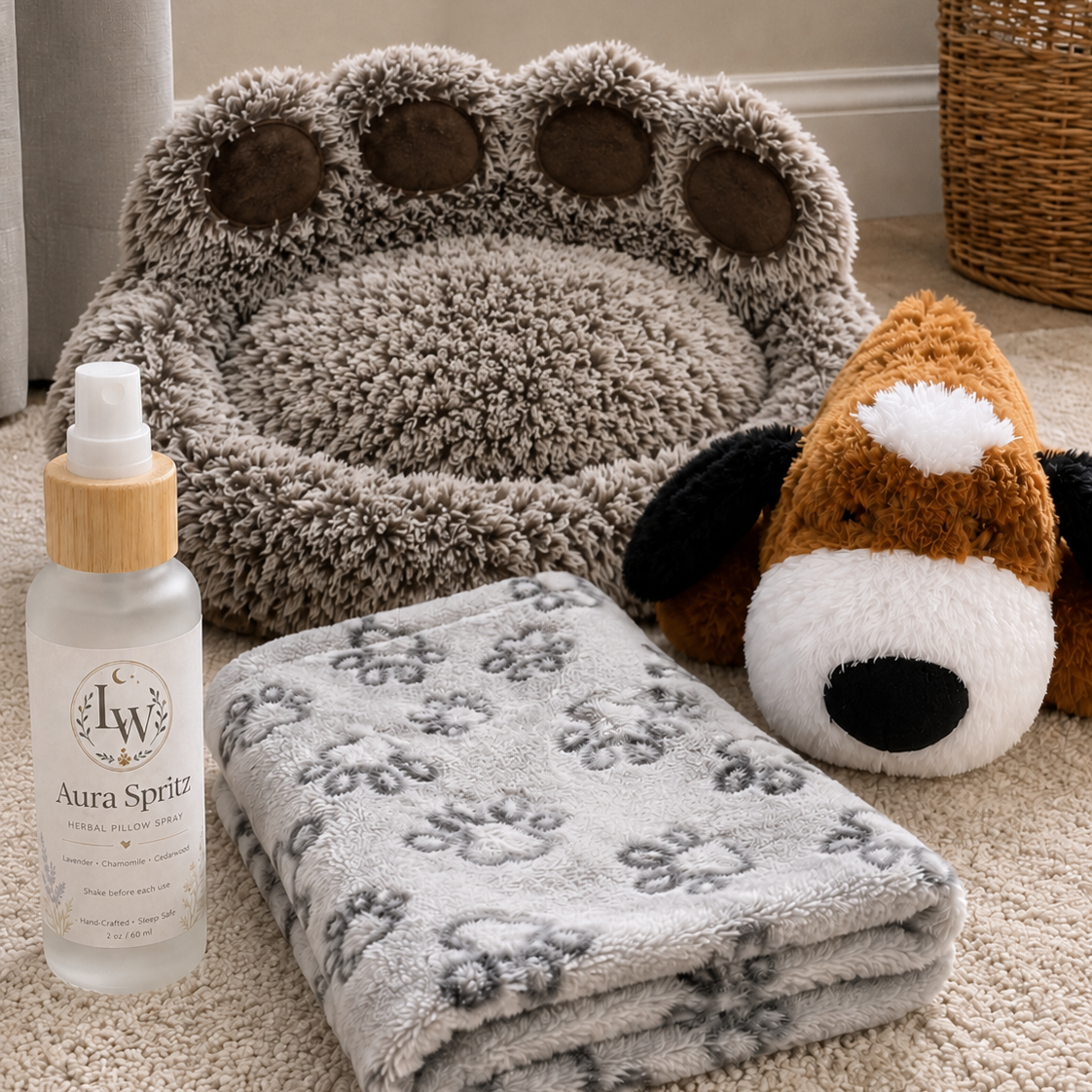 Settle In & Sleep Kit for dogs — calming sleep bundle with comfort items for first nights and new home transitions — LURE Wellness