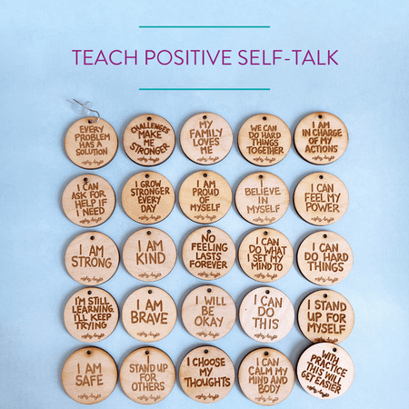 Affirmation Tokens for Positive Self - Talk – Wooden Emotional Wellness Tool for Kids - LURE Wellness