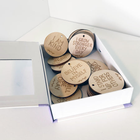 Affirmation Tokens for Positive Self - Talk – Wooden Emotional Wellness Tool for Kids - LURE Wellness