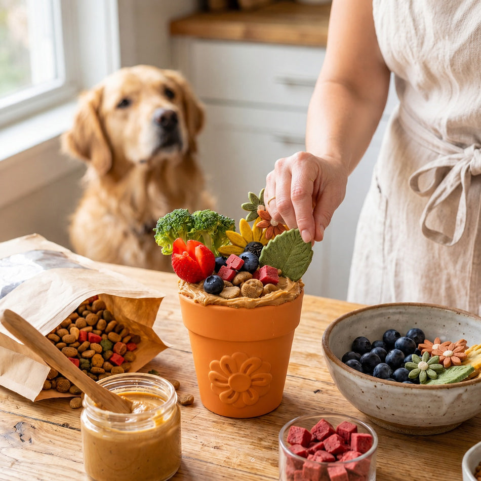 Large Flower Pot eCup® Dog Treat Dispenser & Enrichment Toy