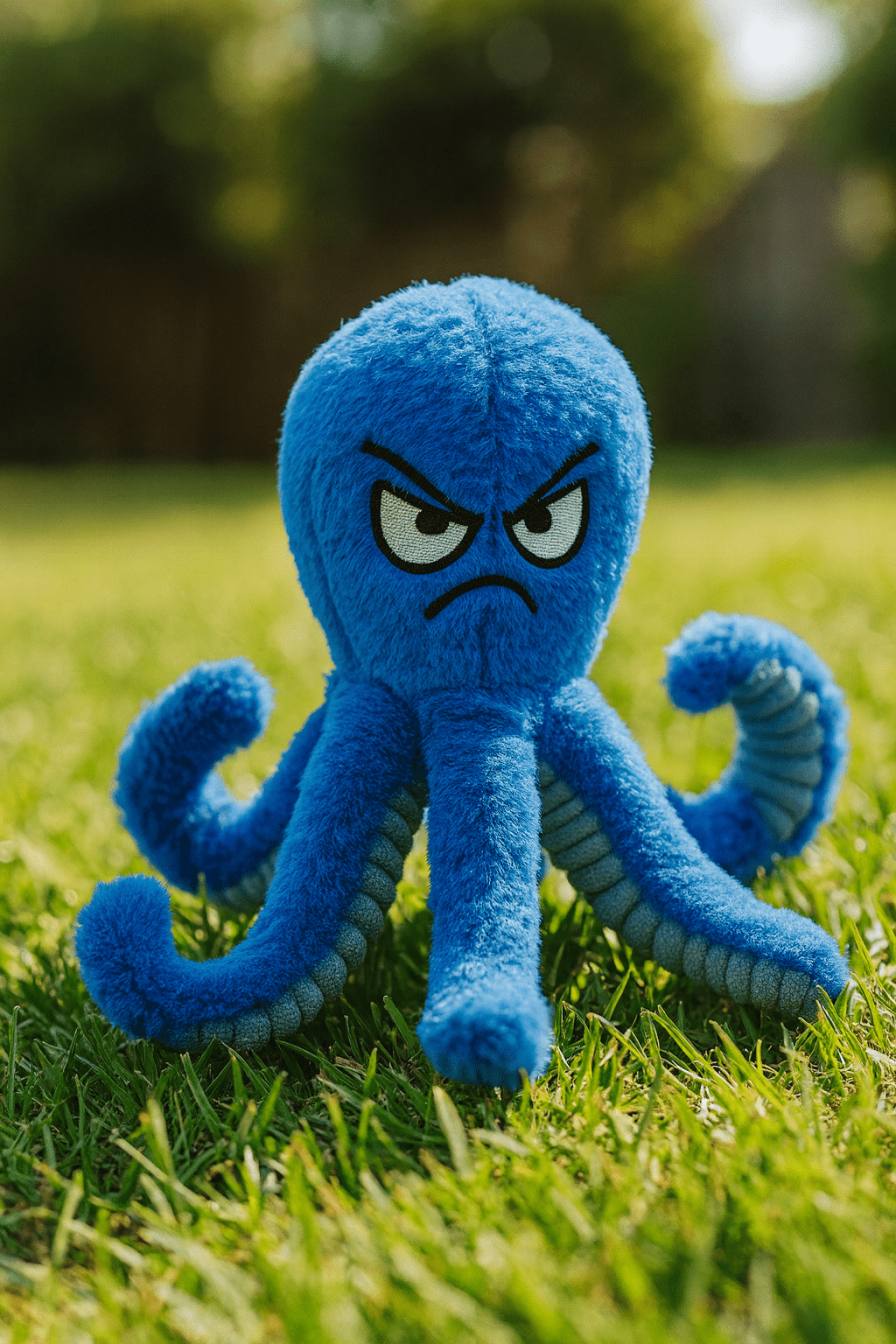 Blue Octopus Sensory Dog Toy (Crinkle + Squeak Enrichment) - LURE Wellness