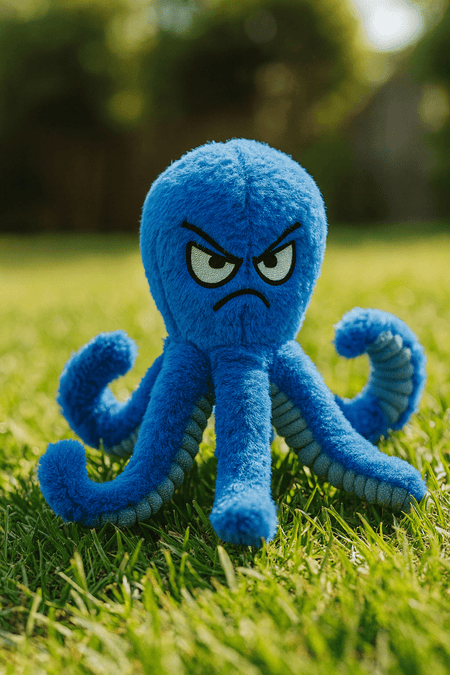 Blue Octopus Sensory Dog Toy (Crinkle + Squeak Enrichment) - LURE Wellness