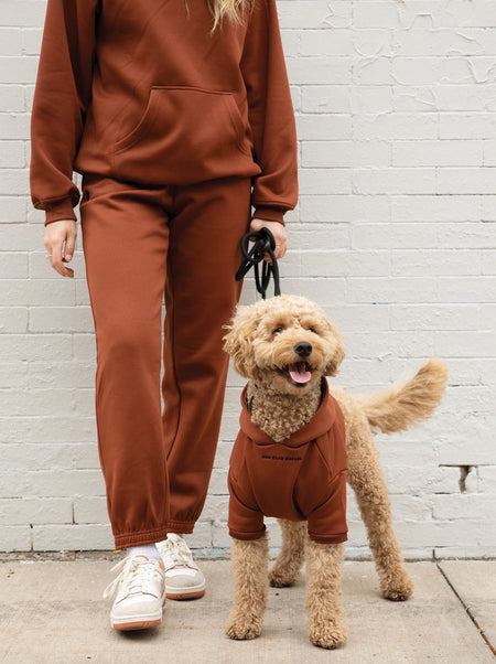 Cognac Fleece Hoodie (Dog) | Cozy Pup Sweatshirt - LURE Wellness