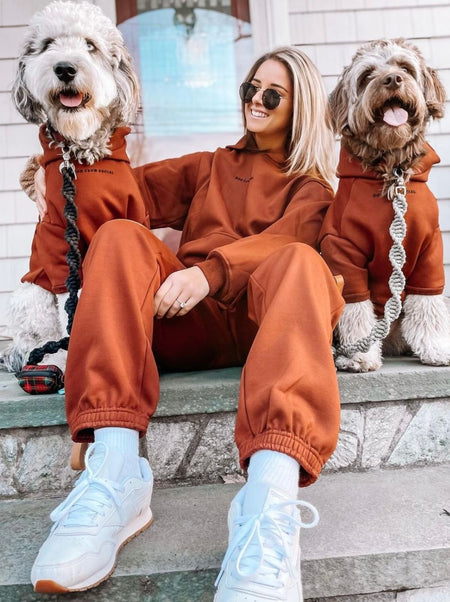 Cognac Fleece Hoodie (Dog) | Cozy Pup Sweatshirt - LURE Wellness