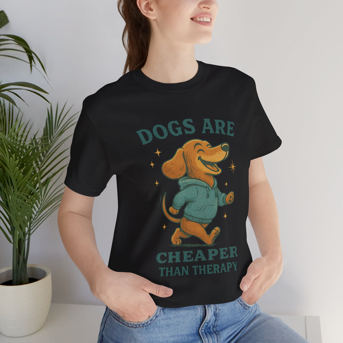 Dogs Are Cheaper Than Therapy T-Shirt — Funny Dachshund Tee for Dog Lovers - LURE Wellness