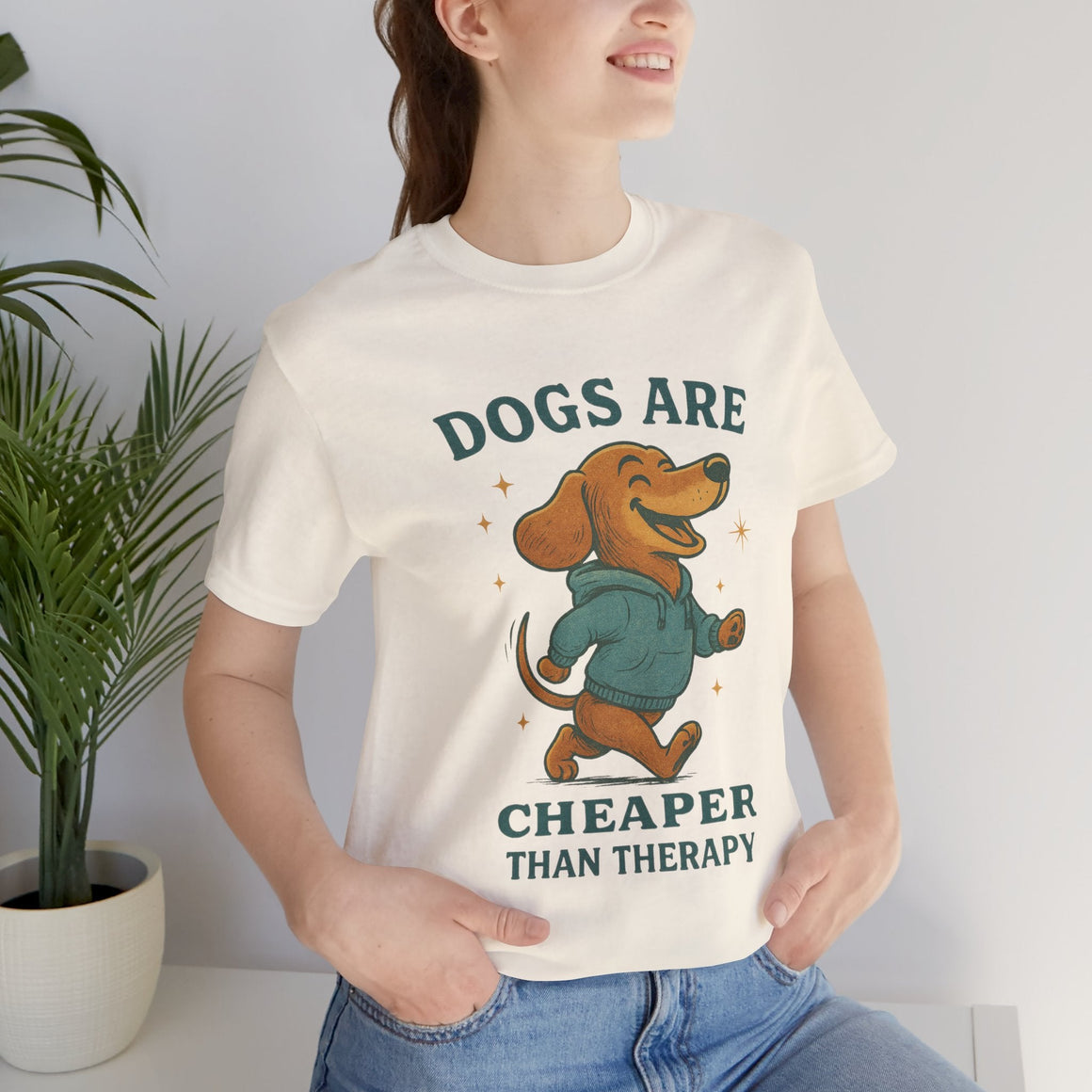 Dogs Are Cheaper Than Therapy T-Shirt — Funny Dachshund Tee for Dog Lovers - LURE Wellness