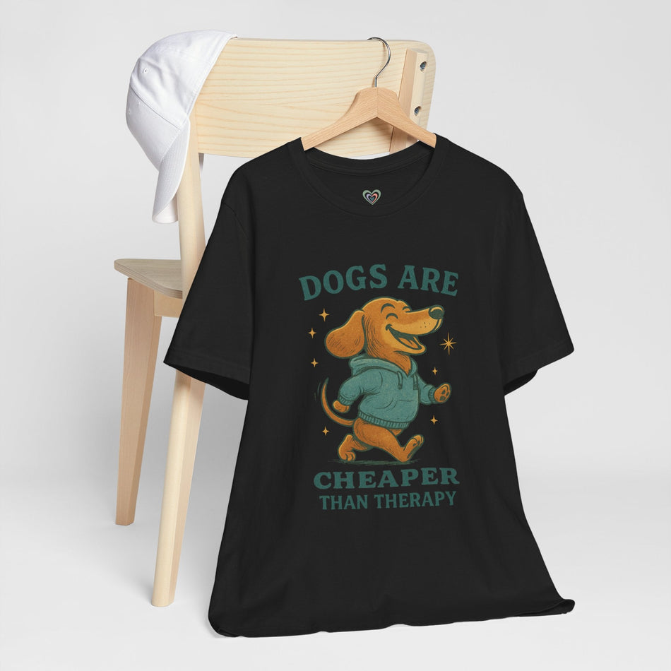 Dogs Are Cheaper Than Therapy T-Shirt — Funny Dachshund Tee for Dog Lovers - LURE Wellness