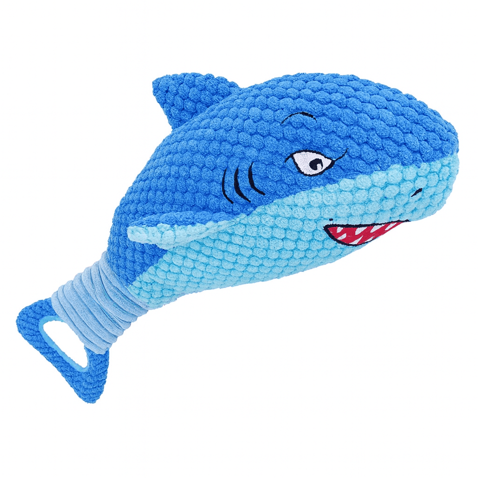 Duck Puppy Toy – Blue Plush Shark - LURE Wellness