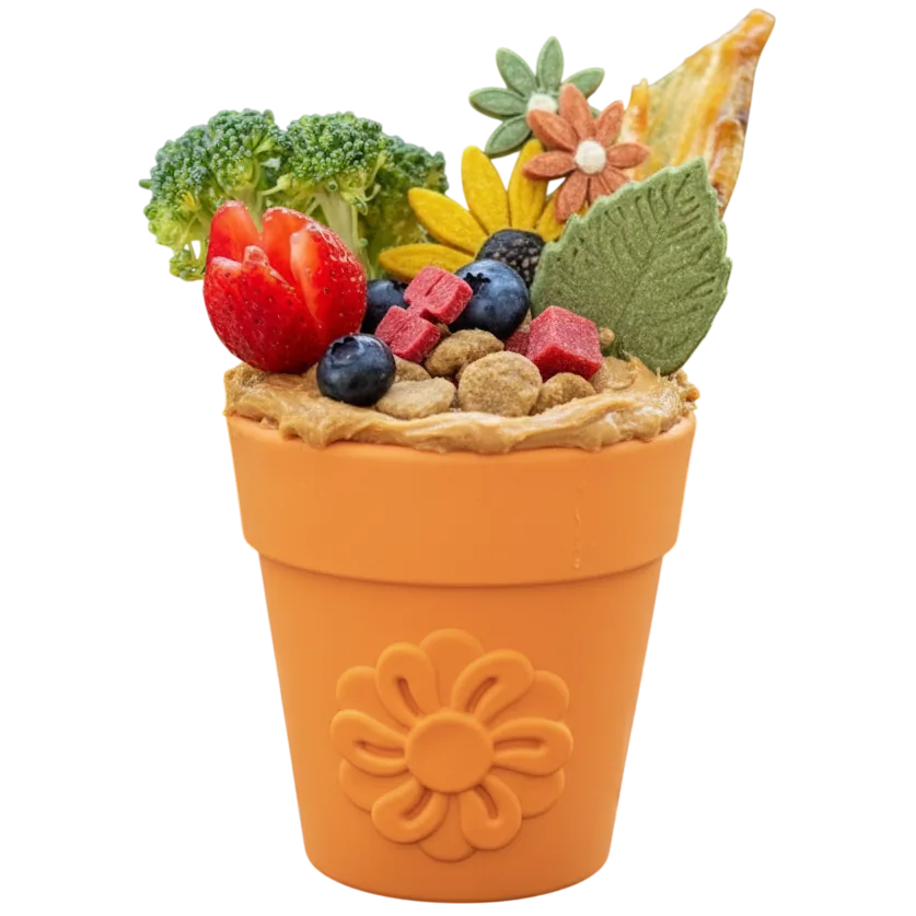 Large Flower Pot eCup® Dog Treat Dispenser & Enrichment Toy