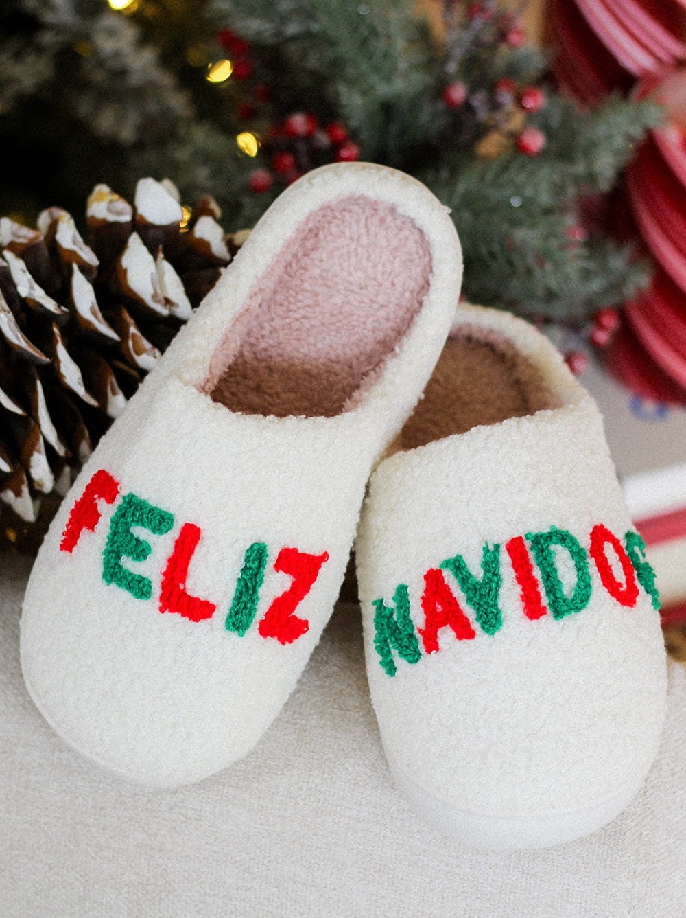 Feliz Navi Dog Slippers – Holiday Sherpa Comfort for Dog Lovers - LURE Wellness