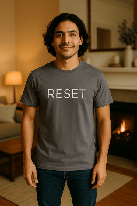 Graphic Tee RESET Sage White Text - LURE Wellness