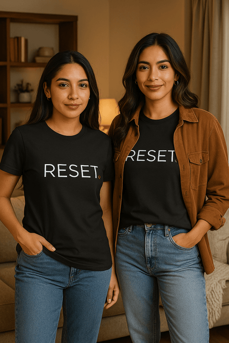 Graphic Tee RESET Sage White Text - LURE Wellness
