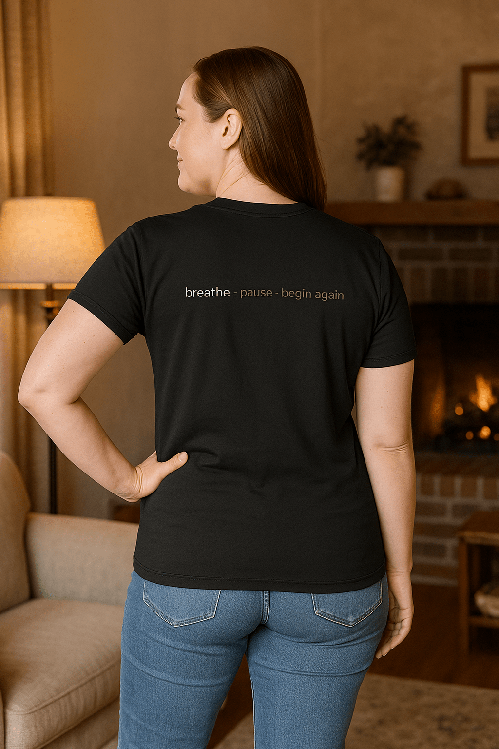 Graphic Tee RESET Sage White Text - LURE Wellness