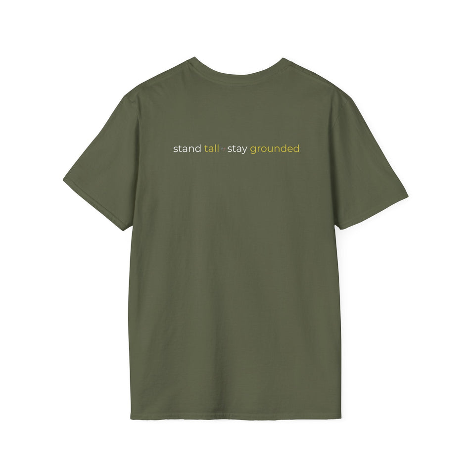 Graphic Tee ROOTED - Unisex Softstyle T-Shirt with Stand Tall Stay Grounded Design - LURE Wellness