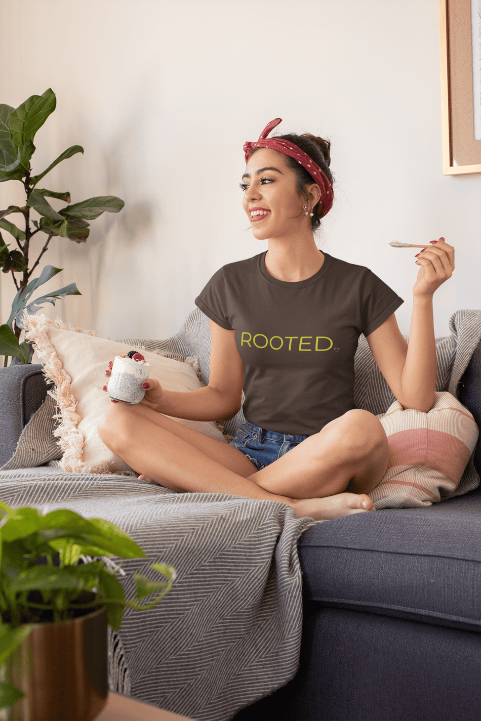 Graphic Tee ROOTED - Unisex Softstyle T-Shirt with Stand Tall Stay Grounded Design - LURE Wellness