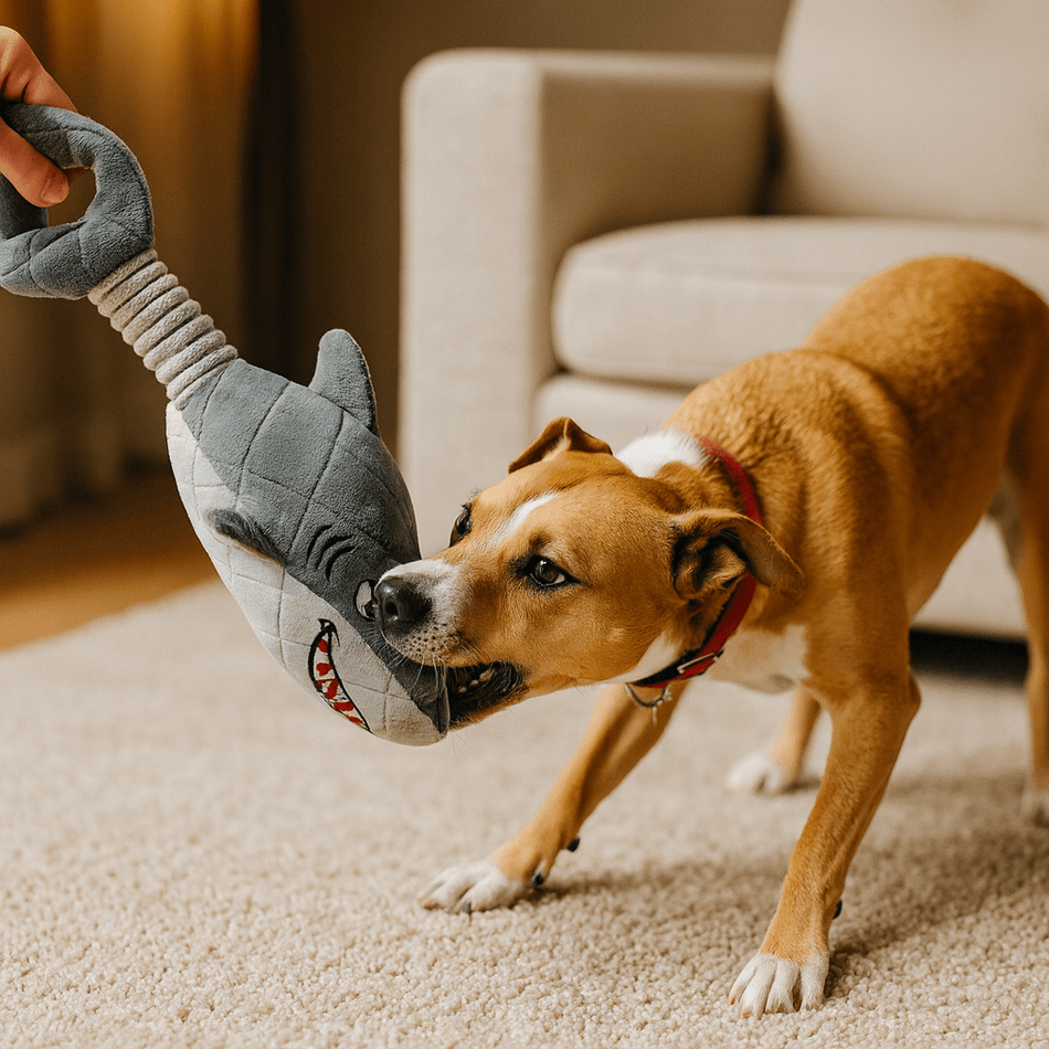 Grey Plush Shark Sensory Dog Toy - LURE Wellness