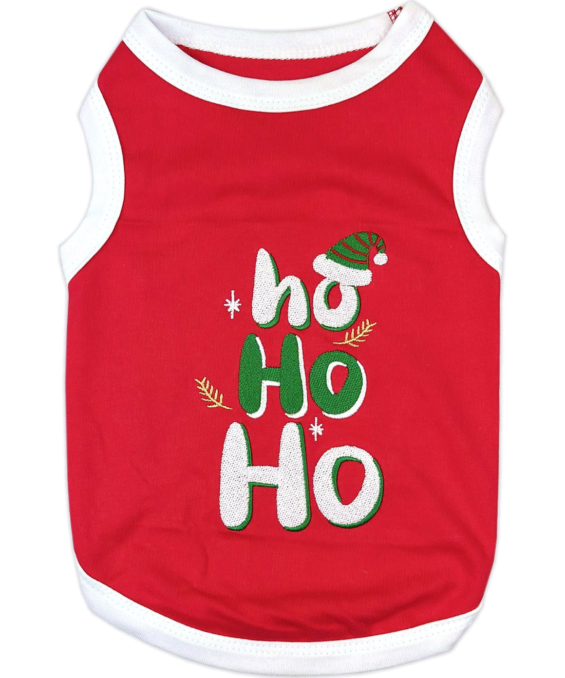 Parisian Pet 'Ho Ho Ho' Pet Holiday Shirt - Christmas Dog Outfit, Red - LURE Wellness