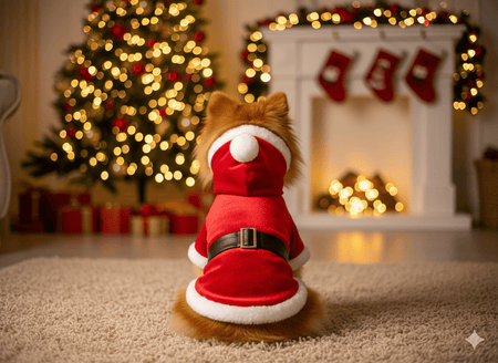 Parisian Pet 'Santa Claus Hoodie' for Dogs and Cats, Dog Christmas Holiday Apparel, Red - LURE Wellness