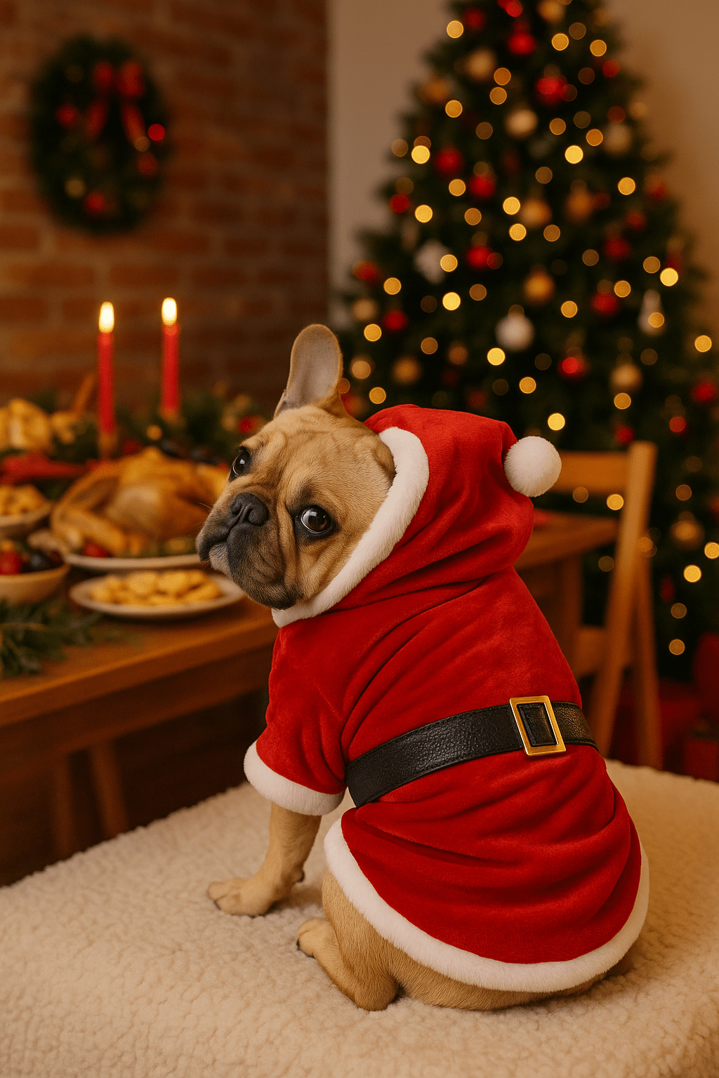 Parisian Pet 'Santa Claus Hoodie' for Dogs and Cats, Dog Christmas Holiday Apparel, Red - LURE Wellness