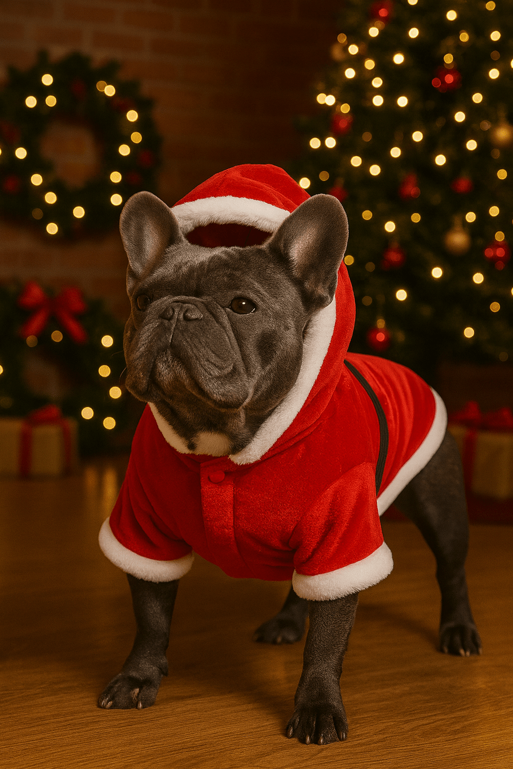 Parisian Pet 'Santa Claus Hoodie' for Dogs and Cats, Dog Christmas Holiday Apparel, Red - LURE Wellness