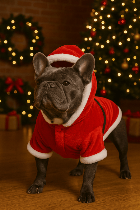 Parisian Pet 'Santa Claus Hoodie' for Dogs and Cats, Dog Christmas Holiday Apparel, Red - LURE Wellness