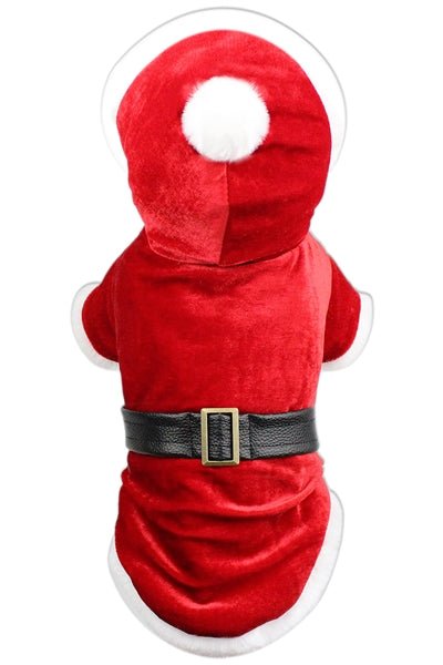 Parisian Pet 'Santa Claus Hoodie' for Dogs and Cats, Dog Christmas Holiday Apparel, Red - LURE Wellness