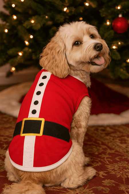 Parisian Pet 'Santa'Dog Shirt - Christmas Pet Apparel for Holiday Cheer, Red - LURE Wellness