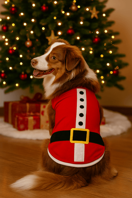 Parisian Pet 'Santa'Dog Shirt - Christmas Pet Apparel for Holiday Cheer, Red - LURE Wellness