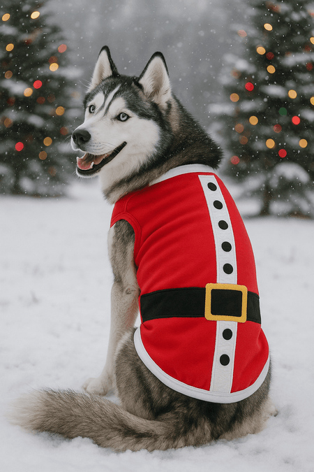 Parisian Pet 'Santa'Dog Shirt - Christmas Pet Apparel for Holiday Cheer, Red - LURE Wellness