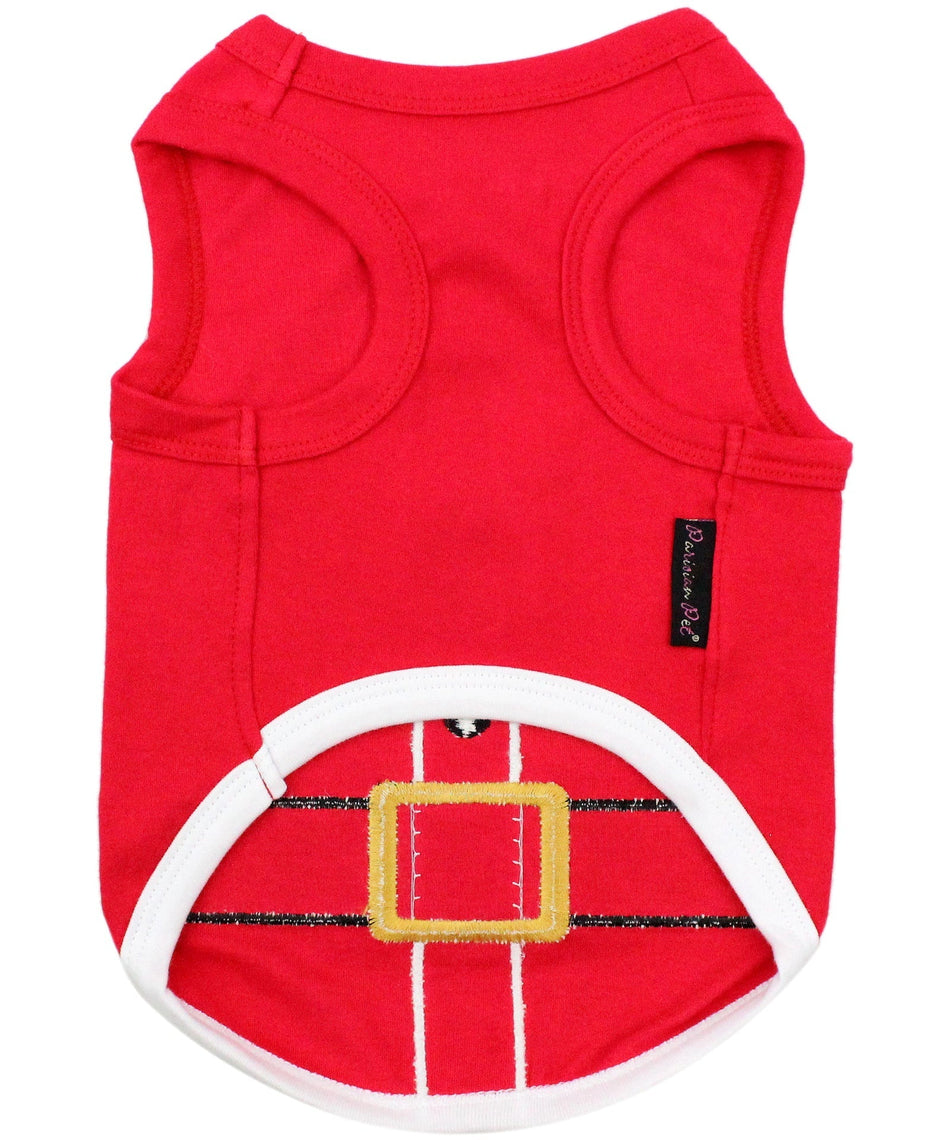 Parisian Pet 'Santa'Dog Shirt - Christmas Pet Apparel for Holiday Cheer, Red - LURE Wellness