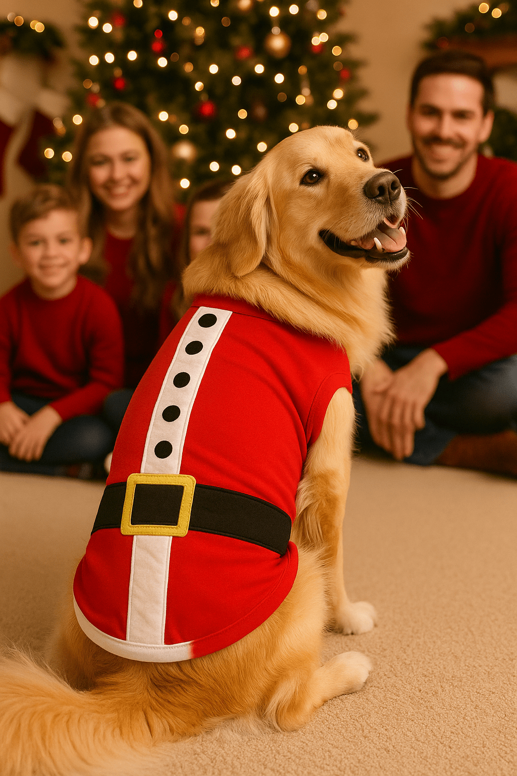 Parisian Pet 'Santa'Dog Shirt - Christmas Pet Apparel for Holiday Cheer, Red - LURE Wellness