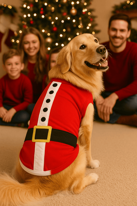 Parisian Pet 'Santa'Dog Shirt - Christmas Pet Apparel for Holiday Cheer, Red - LURE Wellness