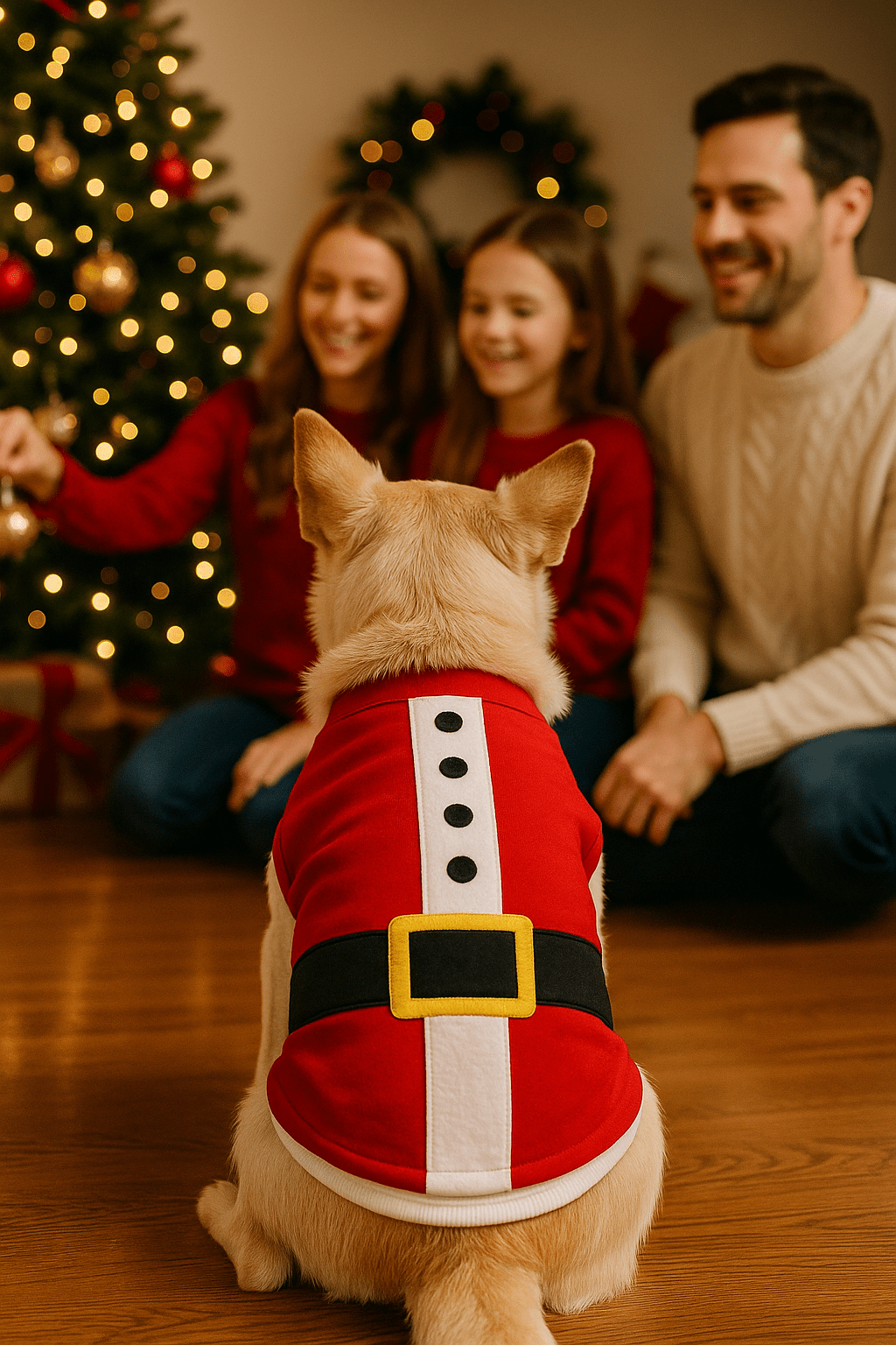 Parisian Pet 'Santa'Dog Shirt - Christmas Pet Apparel for Holiday Cheer, Red - LURE Wellness