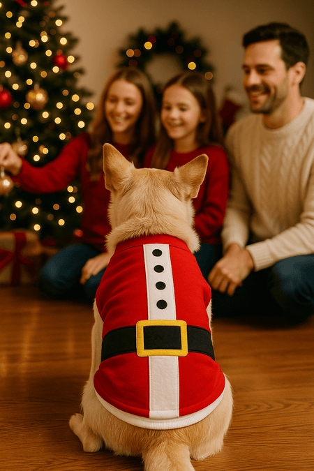 Parisian Pet 'Santa'Dog Shirt - Christmas Pet Apparel for Holiday Cheer, Red - LURE Wellness