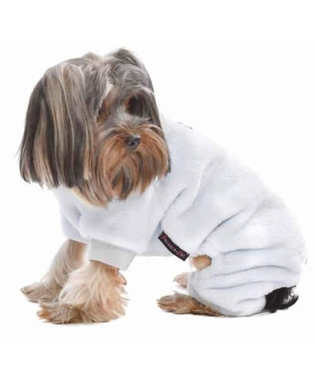 Parisian Pet 'Velour Pajama Cloud Gray' for Dogs & Cats, Comfortable Pet Pajama Set, Cozy Dog Sleepwear, Gray - LURE Wellness