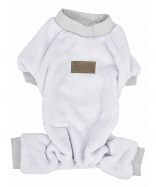 Parisian Pet 'Velour Pajama Cloud Gray' for Dogs & Cats, Comfortable Pet Pajama Set, Cozy Dog Sleepwear, Gray - LURE Wellness