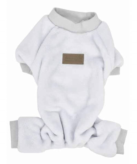 Parisian Pet 'Velour Pajama Cloud Gray' for Dogs & Cats, Comfortable Pet Pajama Set, Cozy Dog Sleepwear, Gray - LURE Wellness