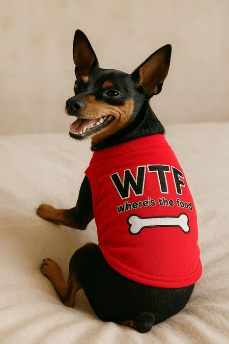 Parisian Pet 'WTF' Pet Shirt - Funny Dog & Cat Shirt, Red - LURE Wellness