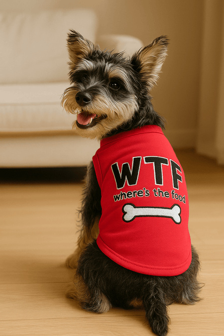 Parisian Pet 'WTF' Pet Shirt - Funny Dog & Cat Shirt, Red - LURE Wellness