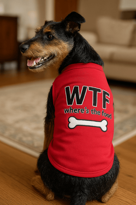 Parisian Pet 'WTF' Pet Shirt - Funny Dog & Cat Shirt, Red - LURE Wellness