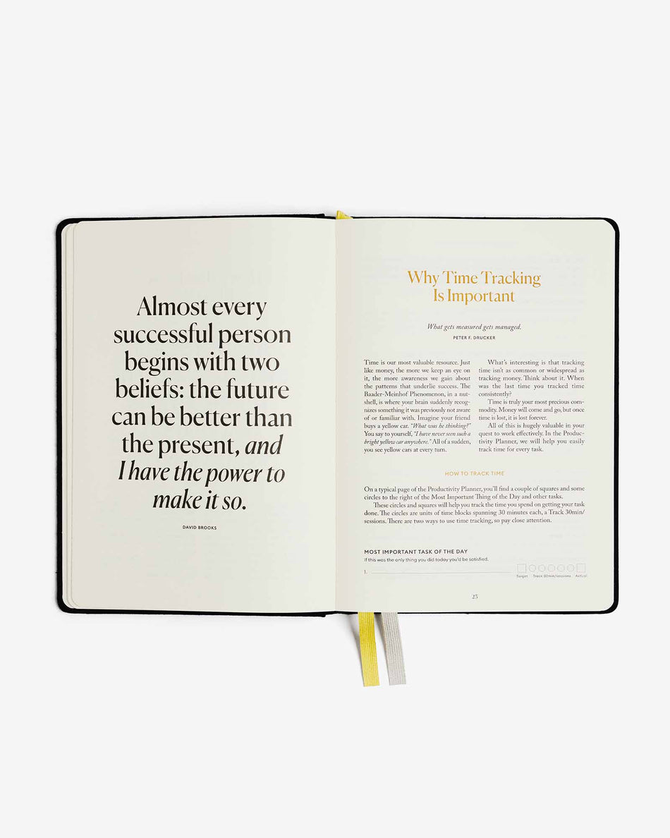 Productivity Planner - Black - LURE Wellness