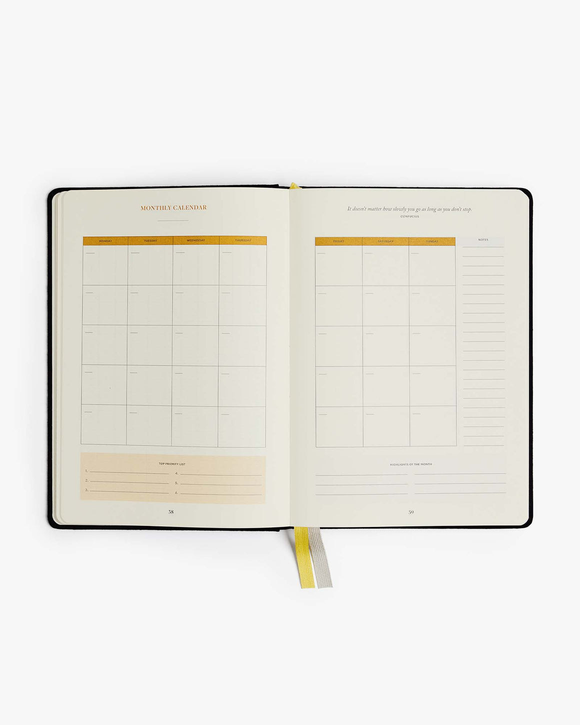 Productivity Planner - Black - LURE Wellness