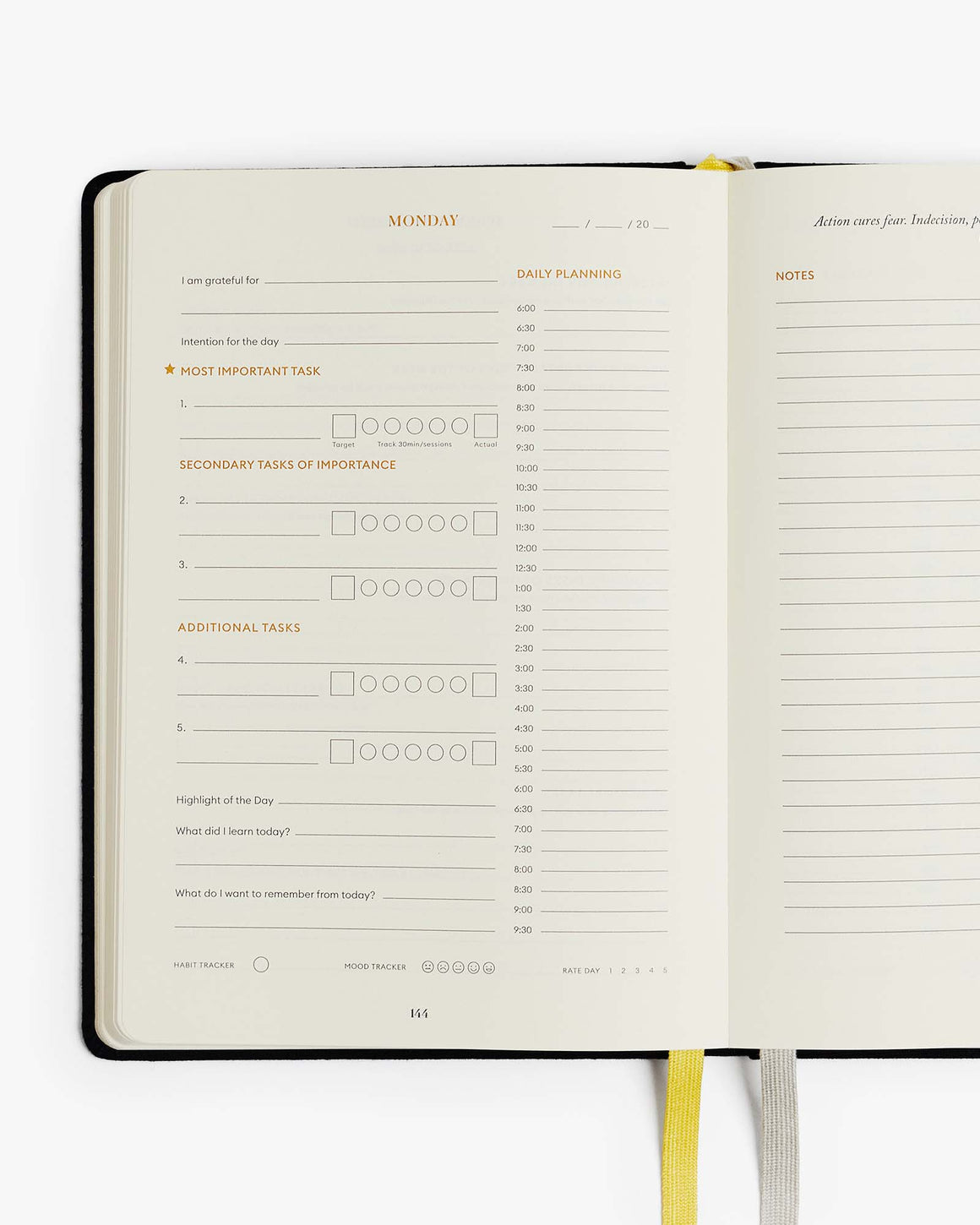 Productivity Planner - Black - LURE Wellness