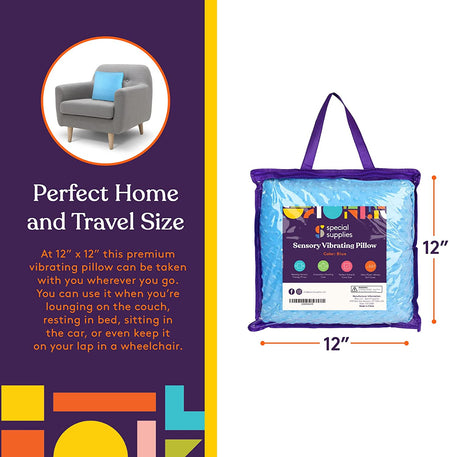 Sensory Vibrating Pillow – Pressure - Activated Calming Support for Kids & Adults | 12" Plush Minky Comfort - LURE Wellness